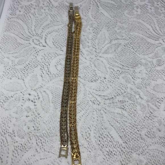 Bundle lot 2 vintage costume tennis style bracelets elegant gemstone look. - Picture 5 of 5